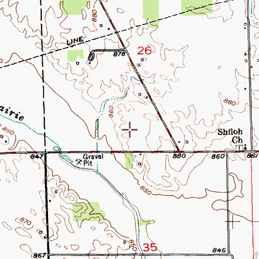 Topographic Map of Hillcrest Tree Farm, IN