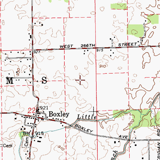 Topographic Map of K and S Farms, IN