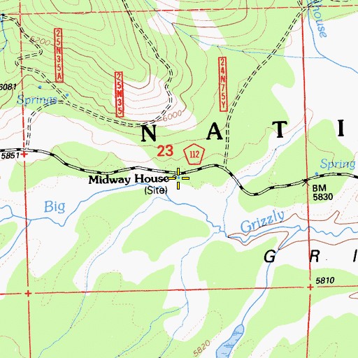 Topographic Map of Midway House, CA