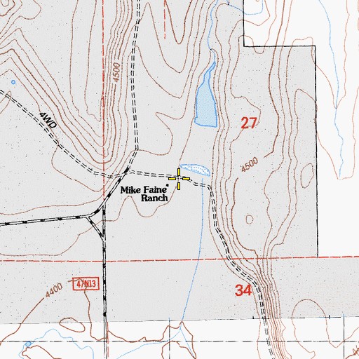 Topographic Map of Mike Faine Ranch, CA