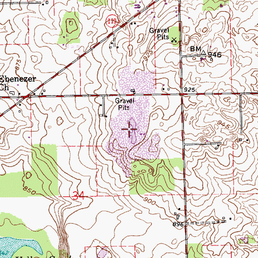 Topographic Map of Christner Gravel Pit, IN