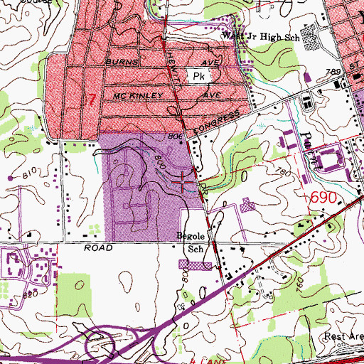 Topographic Map of Fairway Hills Park, MI
