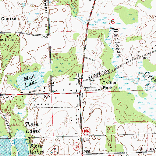 Topographic Map of Henrietta Township Fire Department, MI