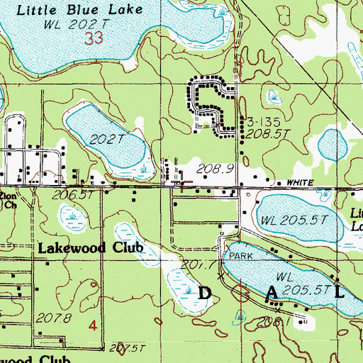 Topographic Map of Blue Lake Township Fire Department Station 2, MI