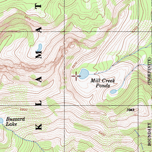 Topographic Map of Mill Creek Ponds, CA
