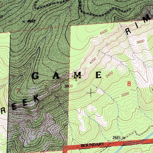 Topographic Map of Mill Creek Rim, CA