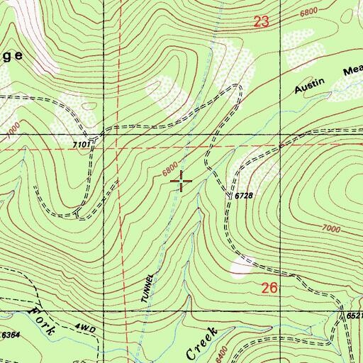 Topographic Map of Milton-Bowman Tunnel, CA