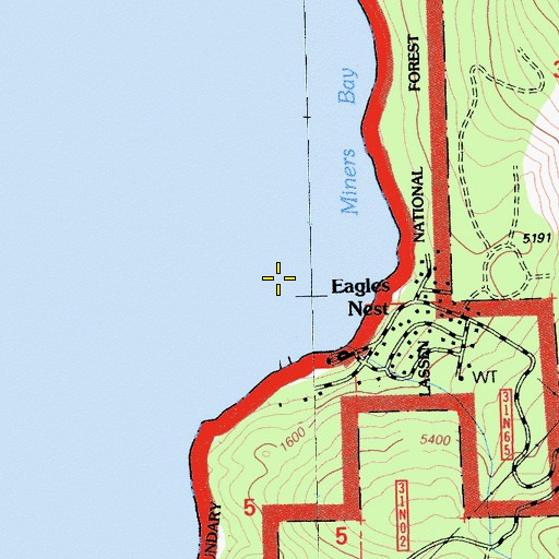Topographic Map of Miners Bay, CA