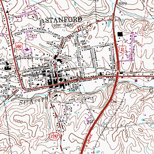 Topographic Map of Stanford Fire Department, KY