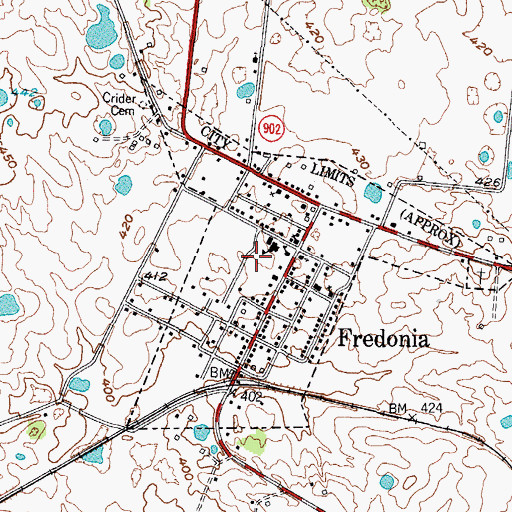 Topographic Map of Fredonia Fire Department, KY