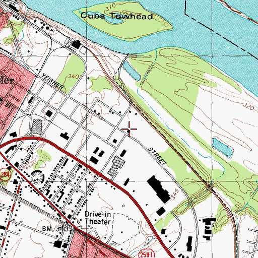 Topographic Map of Paducah Fire Department Station 2, KY