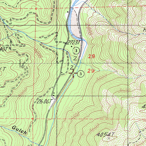 Topographic Map of Minnehaha Creek, CA