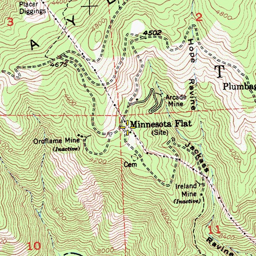Topographic Map of Minnesota Flat, CA