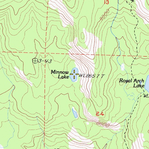 Topographic Map of Minnow Lake, CA