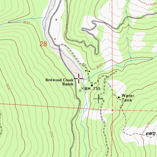Topographic Map of Minor Creek, CA