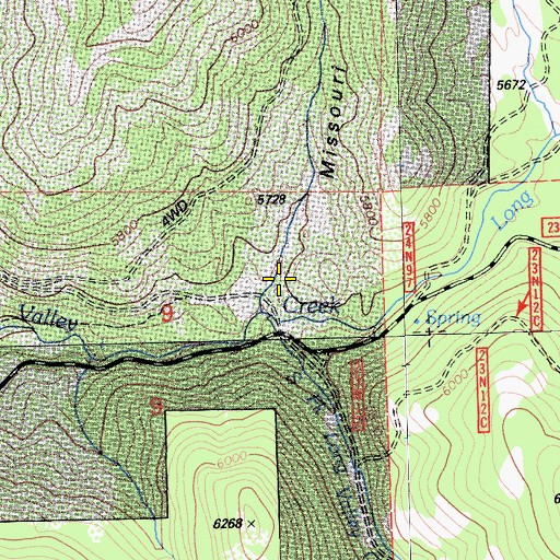 Topographic Map of Missouri Gulch, CA