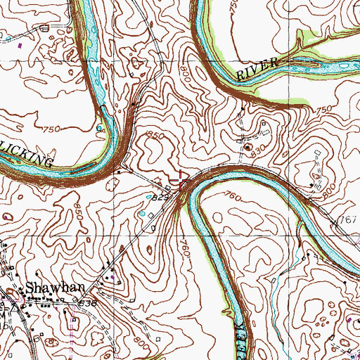 Topographic Map of Ruddles Mill Shawhan Volunteer Fire Department, KY