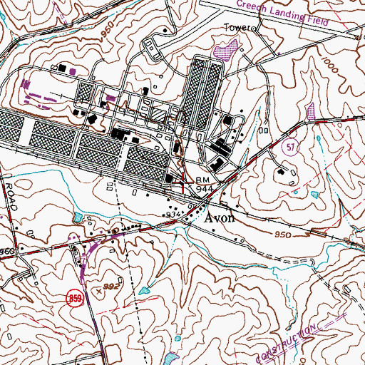 Topographic Map of Lexington Fire Department Station 23, KY