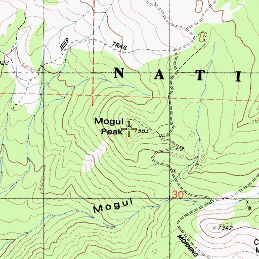 Topographic Map of Mogul Peak, CA
