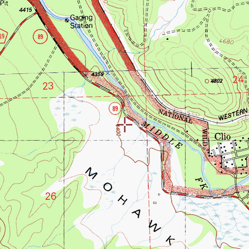 Topographic Map of Mohawk Creek, CA