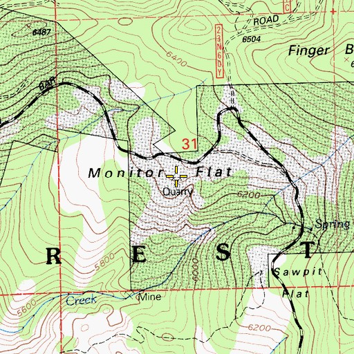 Topographic Map of Monitor Flat, CA