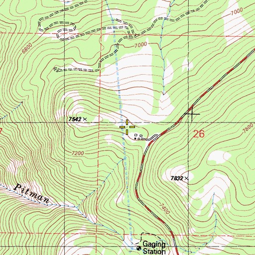 Topographic Map of Mono Trail, CA