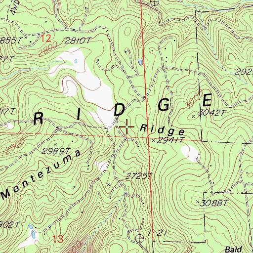Topographic Map of Montezuma Ridge, CA