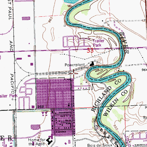 Topographic Map of Wahpeton Fire Department Northside Station, ND