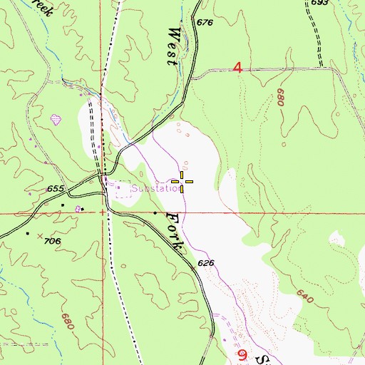 Topographic Map of Moody Creek, CA