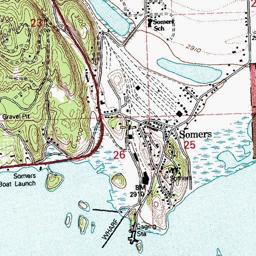 Topographic Map of Somers Volunteer Fire Department, MT