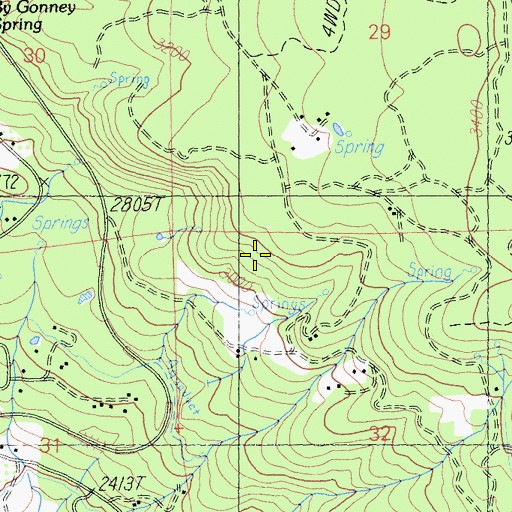 Topographic Map of Moody Spring, CA