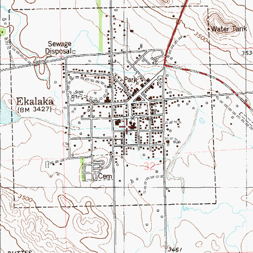 Topographic Map of Dahl Memorial Health Care, MT