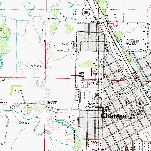 Topographic Map of Teton County Ambulance Service Choteau, MT