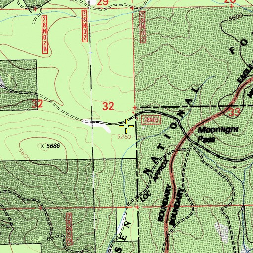 Topographic Map of Moonlight Pass, CA