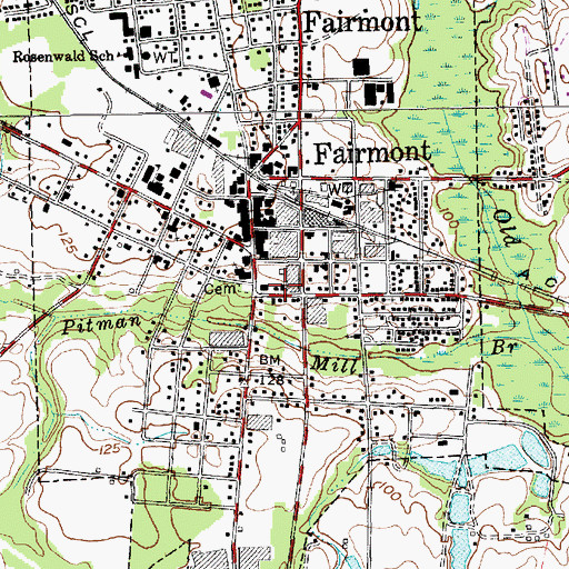Topographic Map of Fairmont Department of Public Safety Fire Division, NC