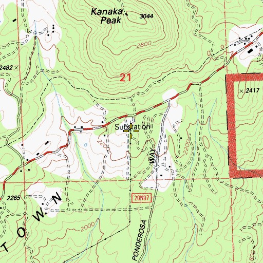 Topographic Map of Mooretown Ridge, CA