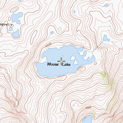 Topographic Map of Moose Lake, CA