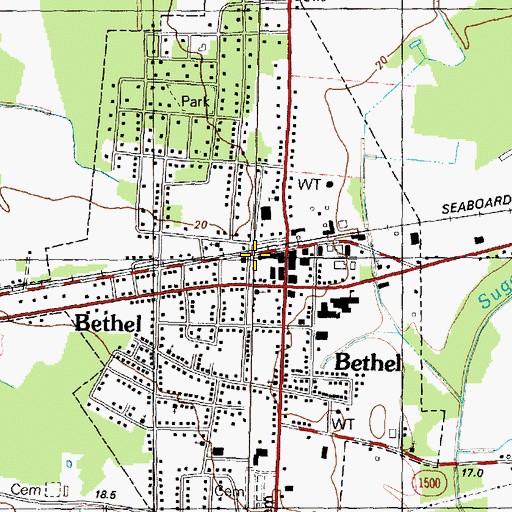 Topographic Map of Bethel Volunteer Fire and Rescue Department, NC