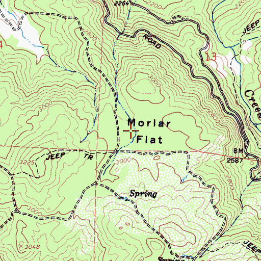 Topographic Map of Morlar Flat, CA