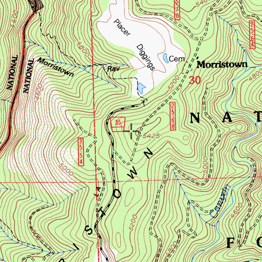 Topographic Map of Morristown Ridge, CA