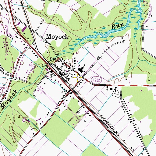 Topographic Map of Moyock Fire Department and Rescue Squad, NC