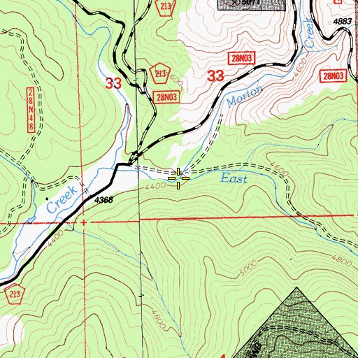 Topographic Map of Morton Creek, CA