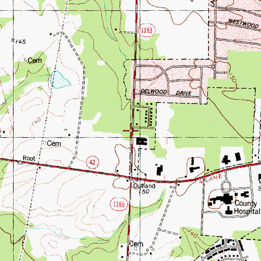 Topographic Map of Wilson Rescue Fire Department Station 2, NC