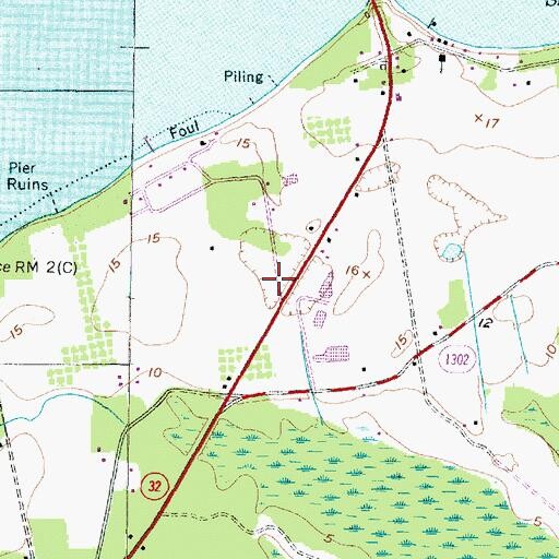 Topographic Map of Mid - County Volunteer Fire Department, NC