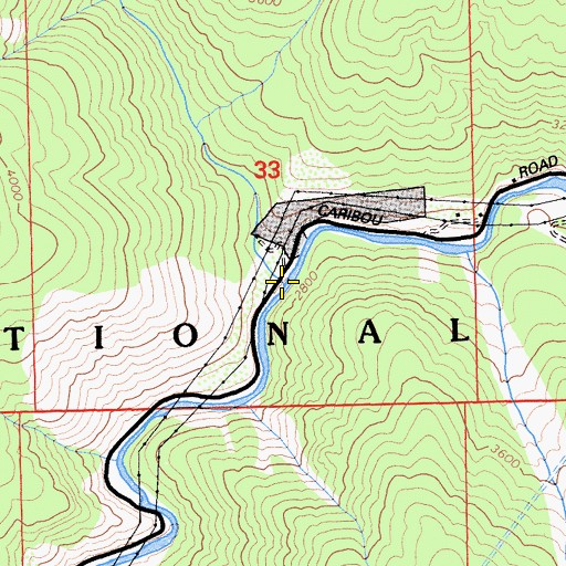 Topographic Map of Mosquito Creek, CA