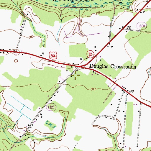 Topographic Map of Bunyan Volunteer Fire Department, NC