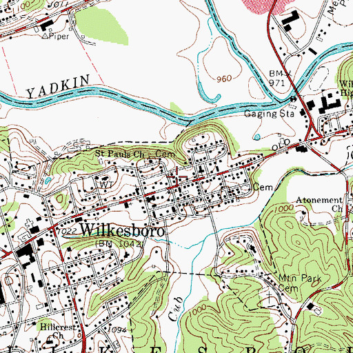 Topographic Map of Wilkesboro Fire Department Station 2, NC