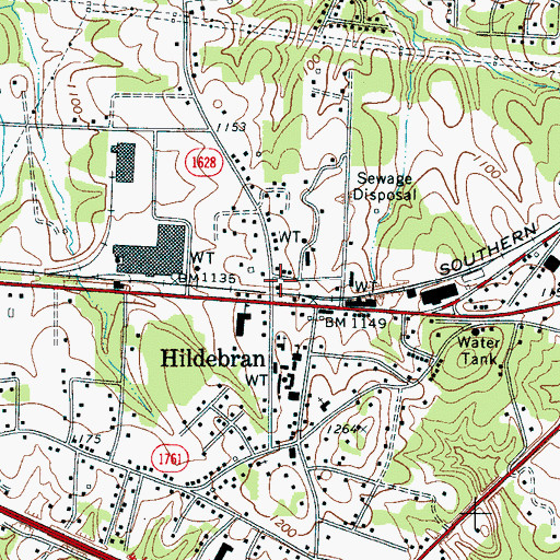 Topographic Map of Icard Township Fire and Rescue, NC