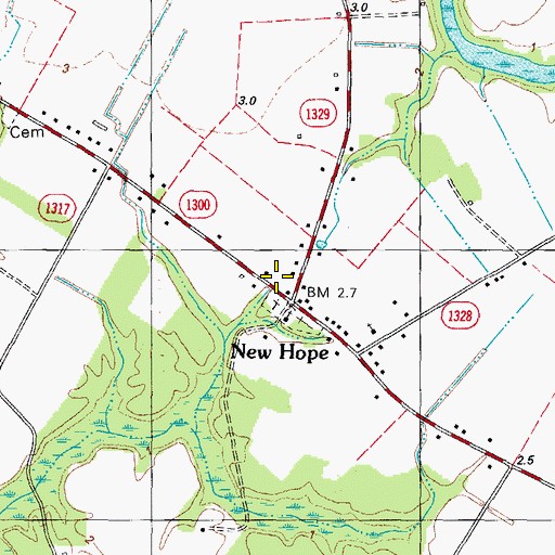 Topographic Map of Durants Neck Fire Department, NC