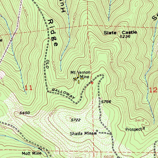 Topographic Map of Mount Vernon Mine, CA